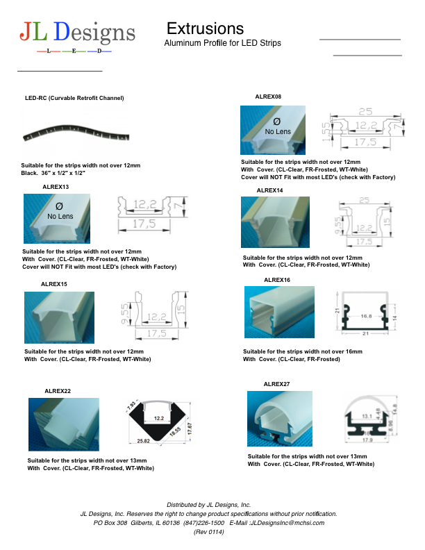 JL FLEXLED Extrusions